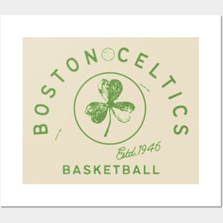 vintage celtics basketball Posters and Art